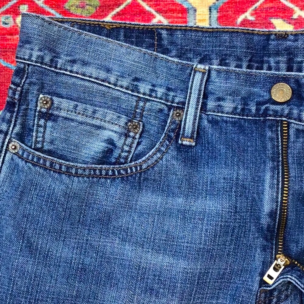 Men’s Levi’s 514 Straight Leg 💯% Cotton Zip Front 33 X 32 Denim Blue Jeans - Picture 4 of 11